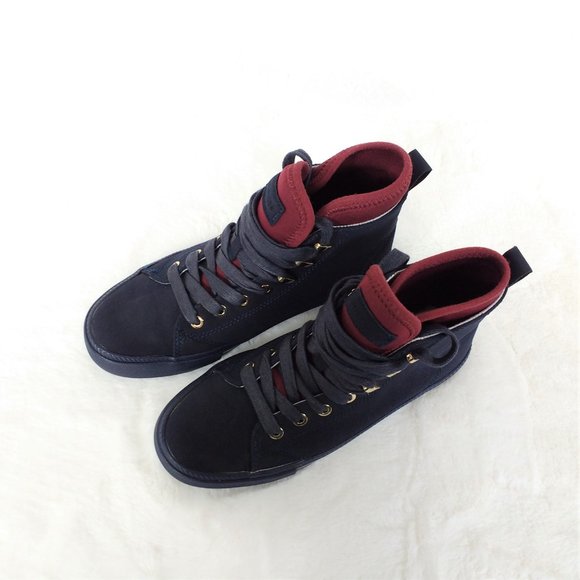 Tommy Hilfiger Size 6 Navy Blue Suede Boots - Picture 2 of 9